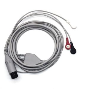 General 6 Pin Connector Direct-Connect ECG Cables and Leadwires-3leads,Snap,AHA