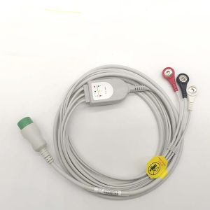 Comen 040-000320-00(AHA) Compatible Direct-Connect ECG Cable-3 Leads,Snap,AHA