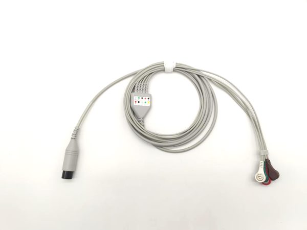 General 6 Pin Connector Direct-Connect ECG Cables and Leadwires-5leads,Snap,AHA