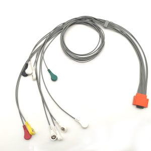 Double Row 8-pin Connector Holter Recorder ECG Cables and Leadwires