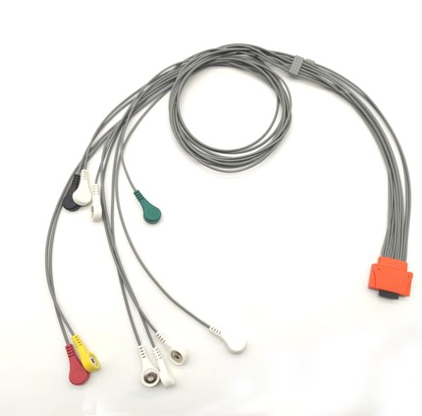 Double Row 8-pin Connector Holter Recorder ECG Cables and Leadwires