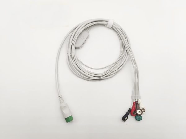 Biolight Compatible Direct-Connect ECG Cable-5 Leads,Snap,AHA