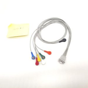 BLT M850 Compatible Holter Recorder ECG Cables and Leadwires-5 Leads,Snap,AHA