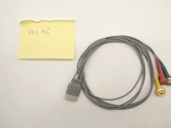 BLT M850 Compatible Holter Recorder ECG Cables and Leadwires-3 Leads,Snap,IEC