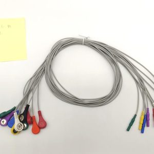 DIN 10-pin Connector  Compatible ECG Cables and Leadwires-12 Leads,Snap.AHA